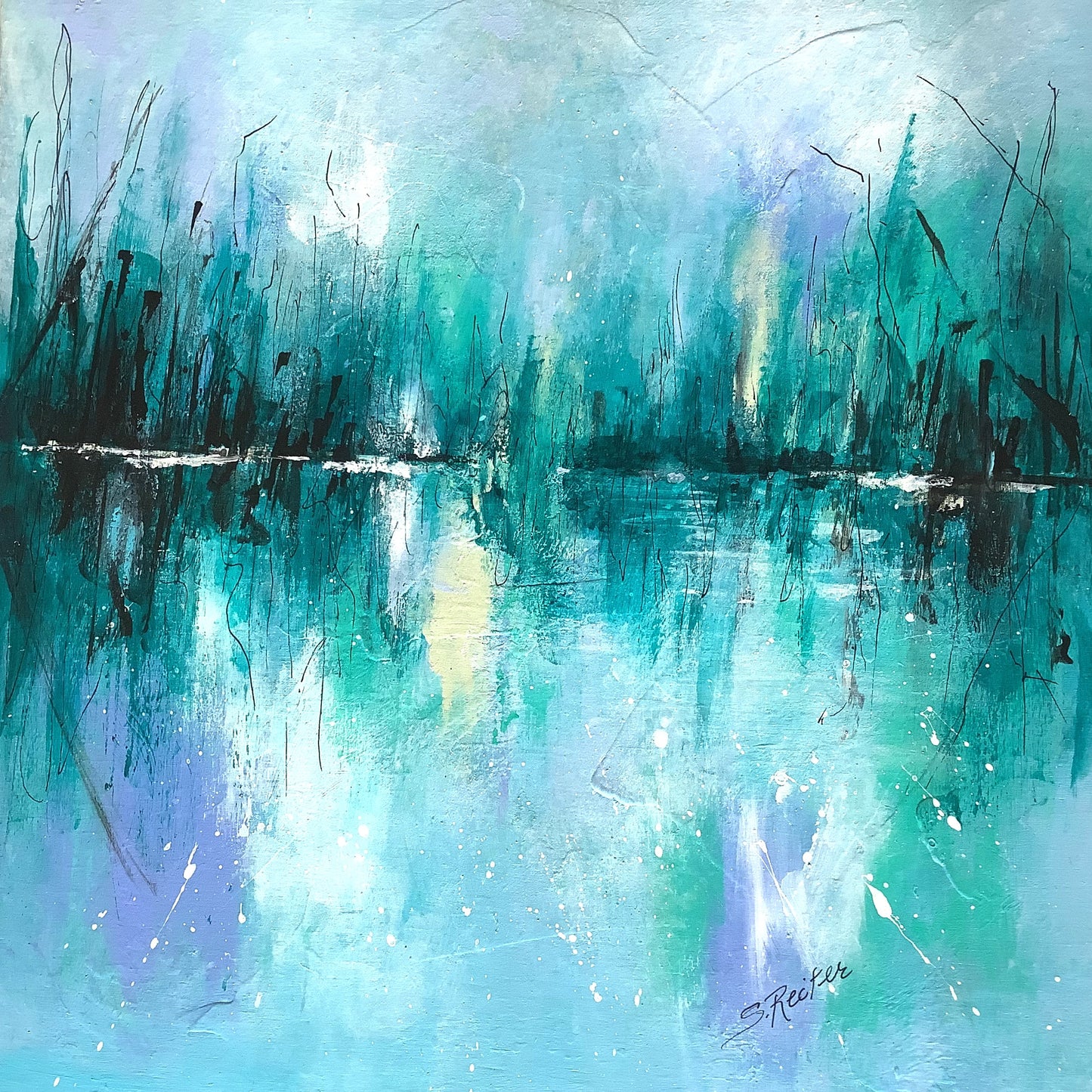 Reflections in Turquoise 12x12" image 0