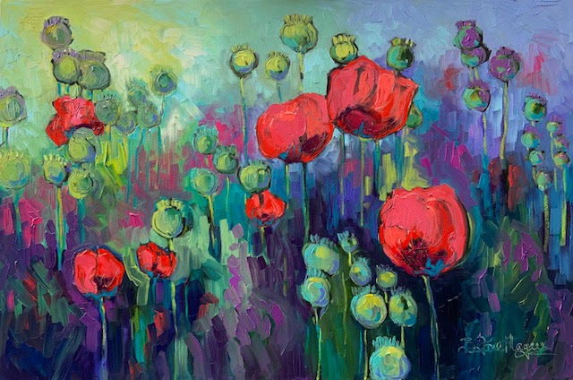 "Poppies" Series 1 - 24x36" image 0