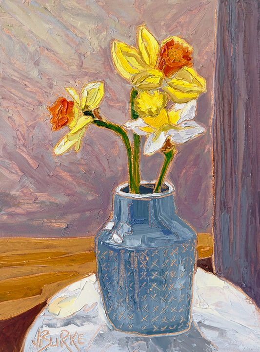 Spring in Textured Blue,  12x9" image 0