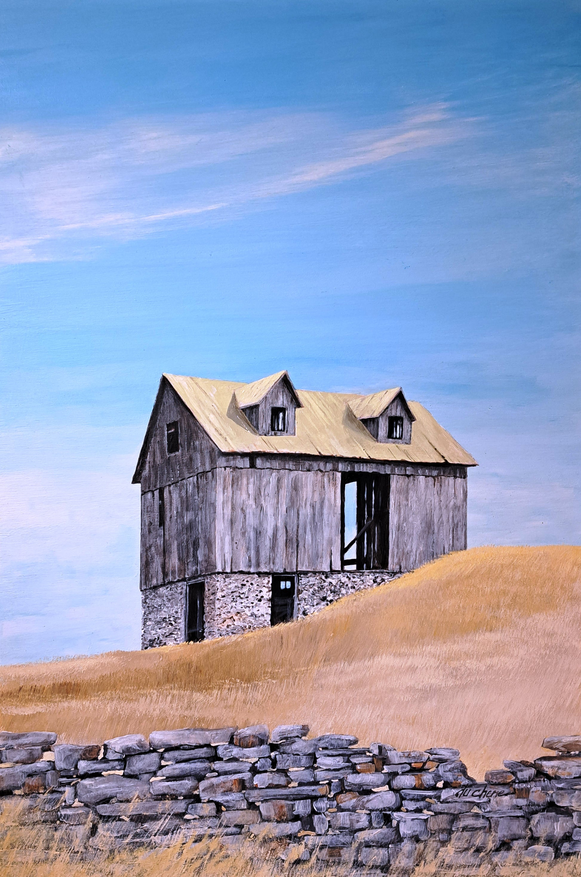 Barn With Stone Walls 27H x 18W image 0