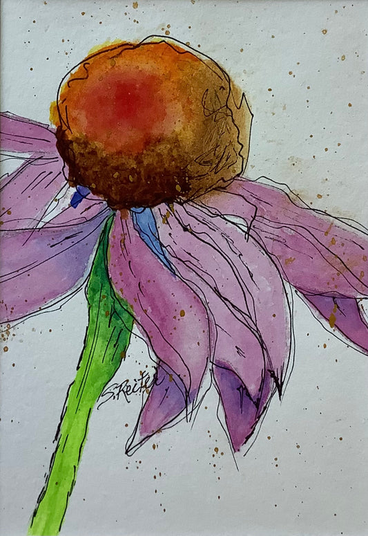 Single Cone Flower 8x10" image 0