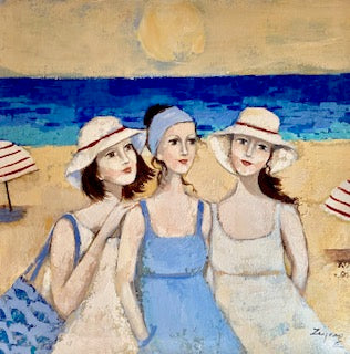 Pose at the Beach, 20x20" image 0