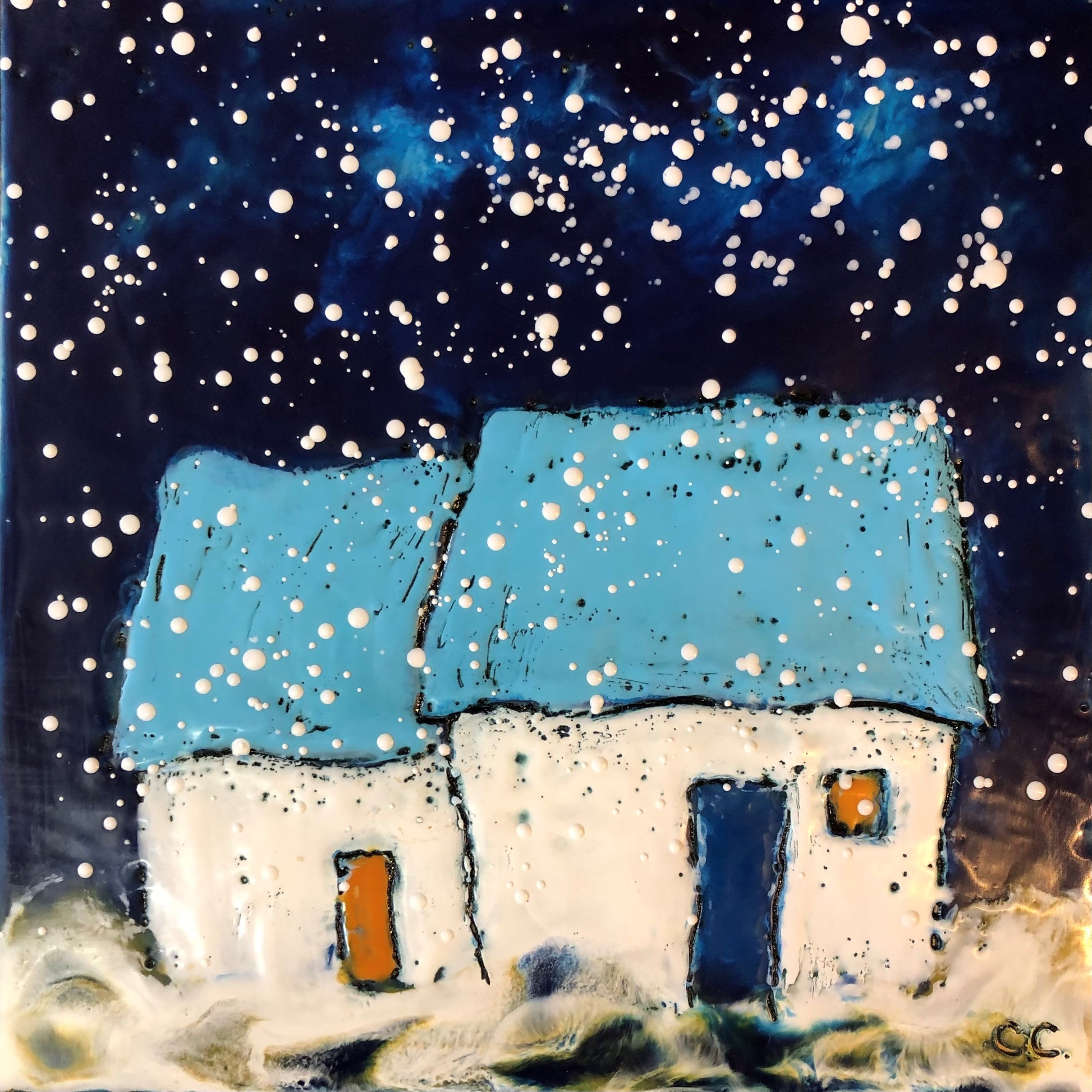 Waiting By The Fire 10x10" image 0