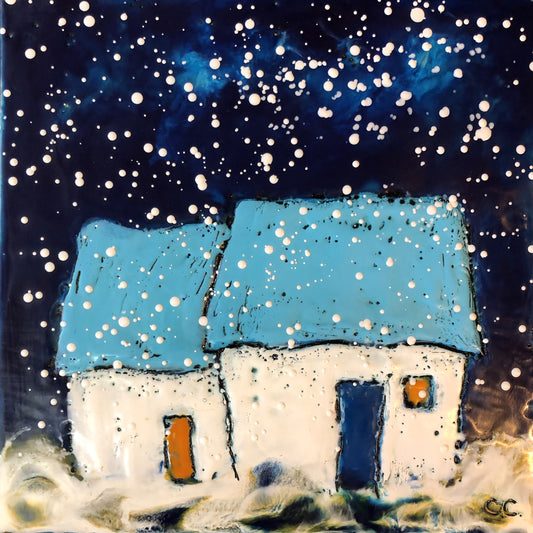 Waiting By The Fire 10x10" image 0