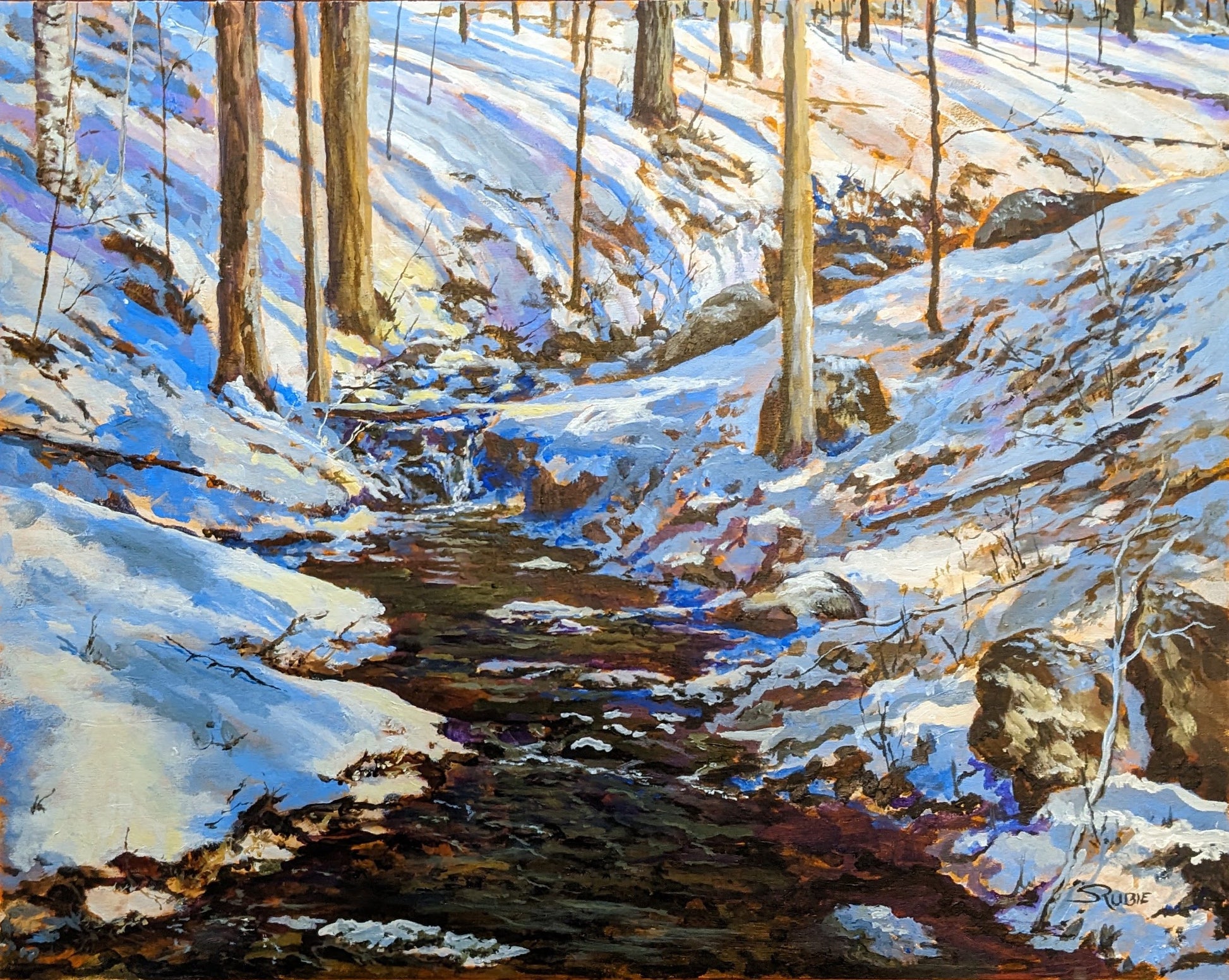 Forest Creek in Winter, 16x20" image 0