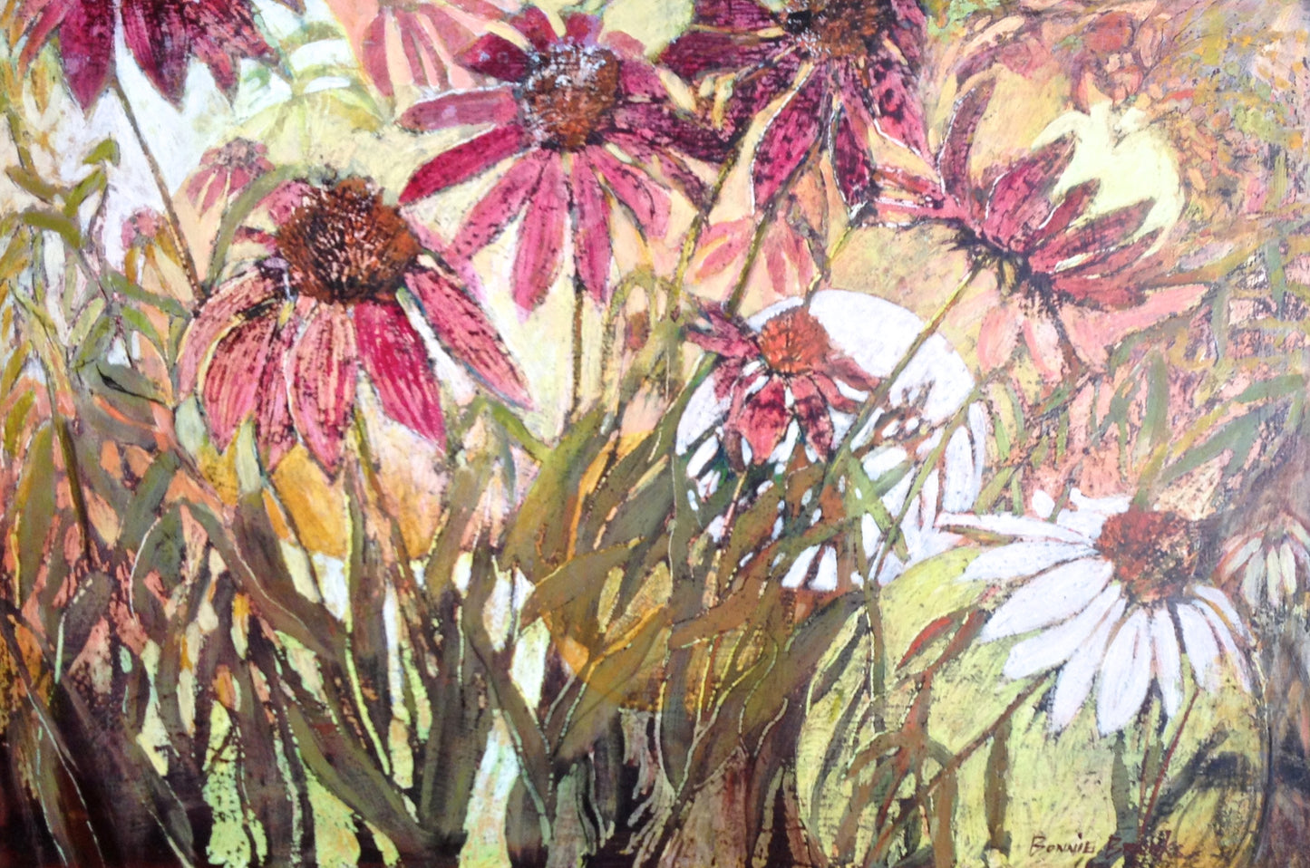 Purple Cone Flowers-36 x 24" image 0