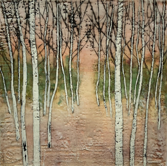 Blushing Birches 12x12" image 0