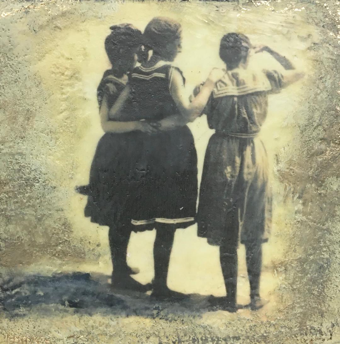 Vintage Bathers-12x12” image 0