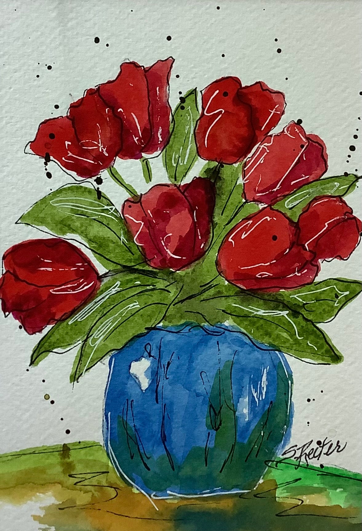 Red Tulips 8x10" image 0