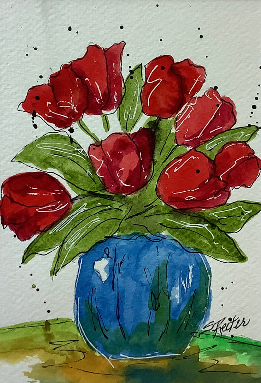 Red Tulips 8x10" image 0