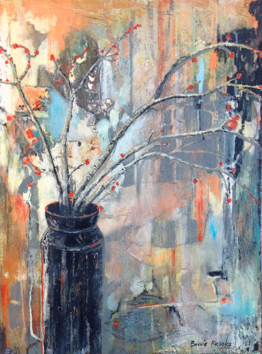 Black Pot & Maple Buds-18" x 24" image 0
