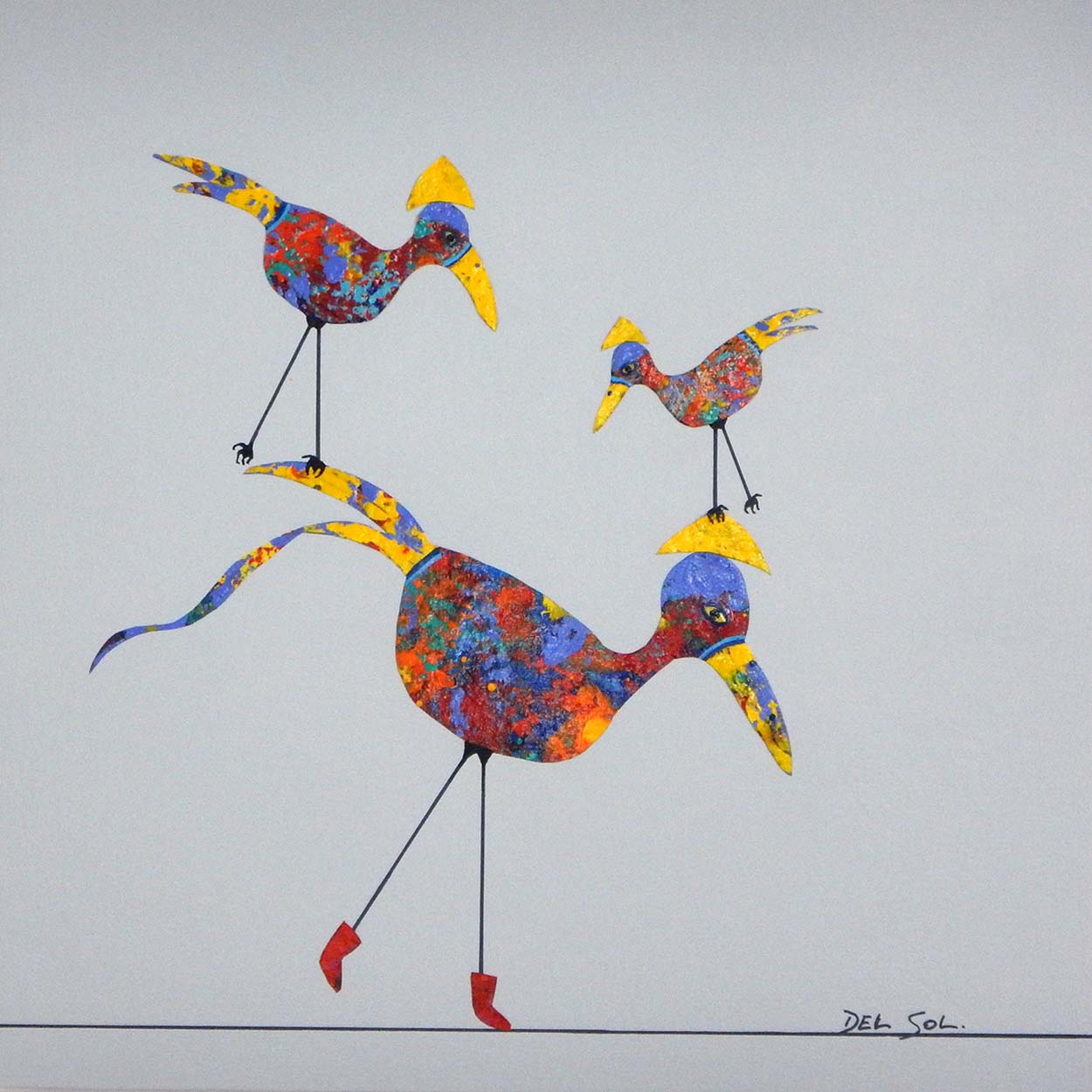 Funky Birds XC: Dancing Trio 3 12x12" image 0