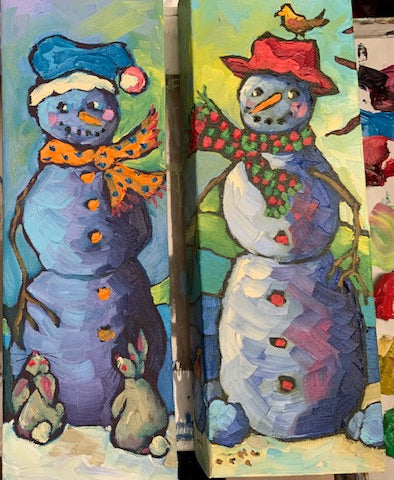 Winter Friends 3  12"x4" image 1