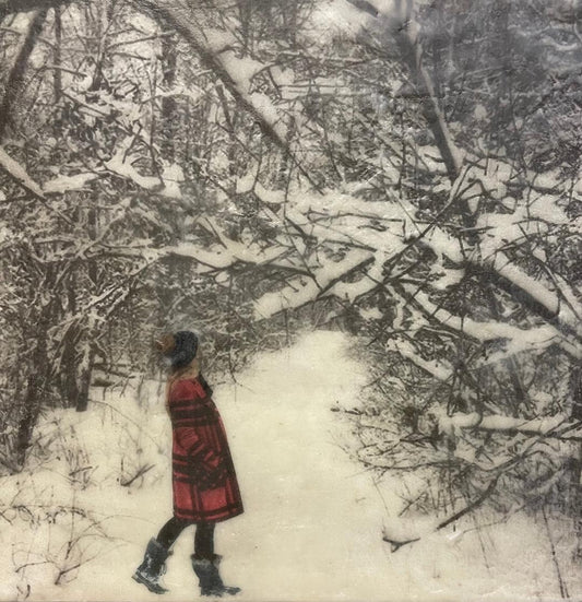 A walk in the woods on a snow day 10x10 image 0