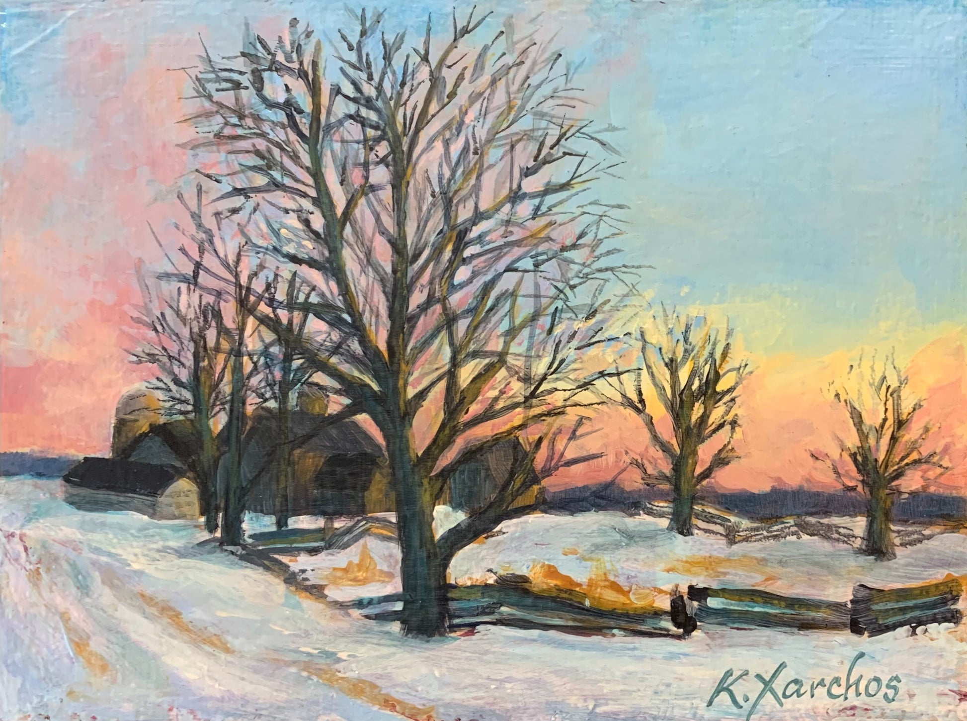 Sunset Silhouette 6x8" image 0