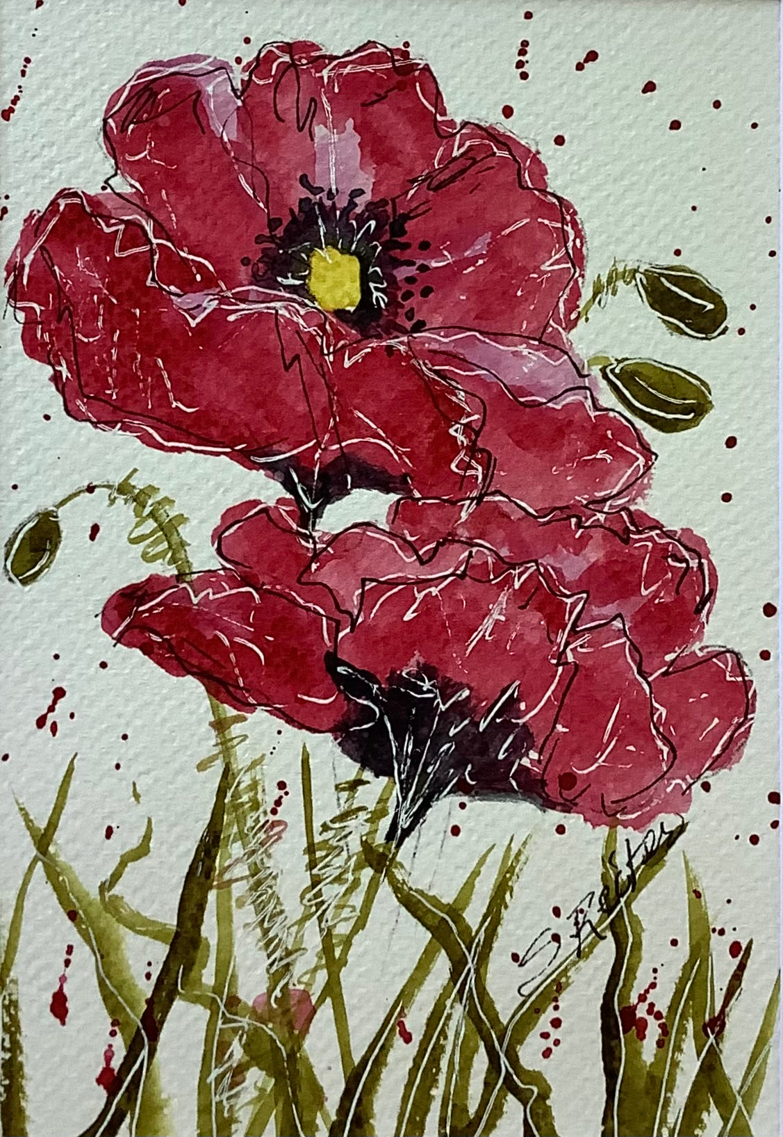 Red Poppies 8x10" image 0