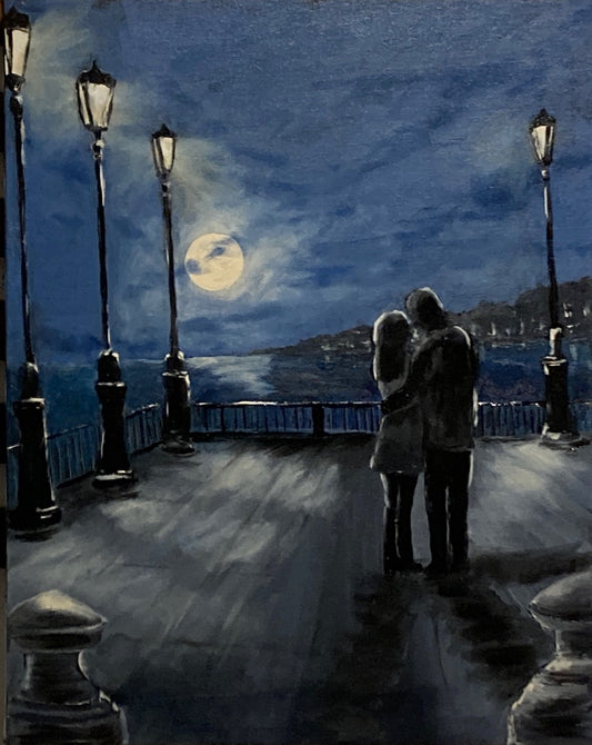 Street Lamp Lovers 18x14" image 0